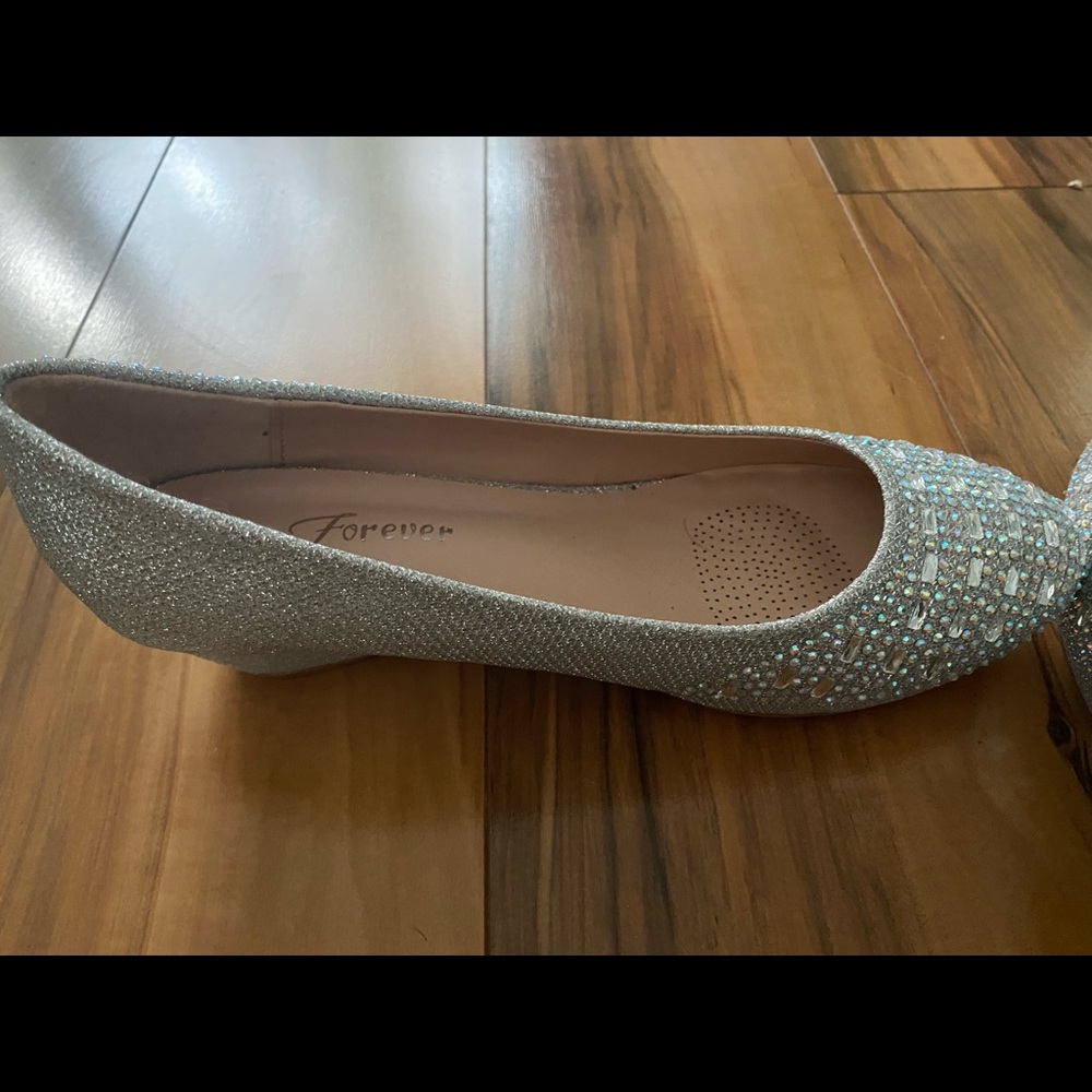 Silver Sparkly wedges.